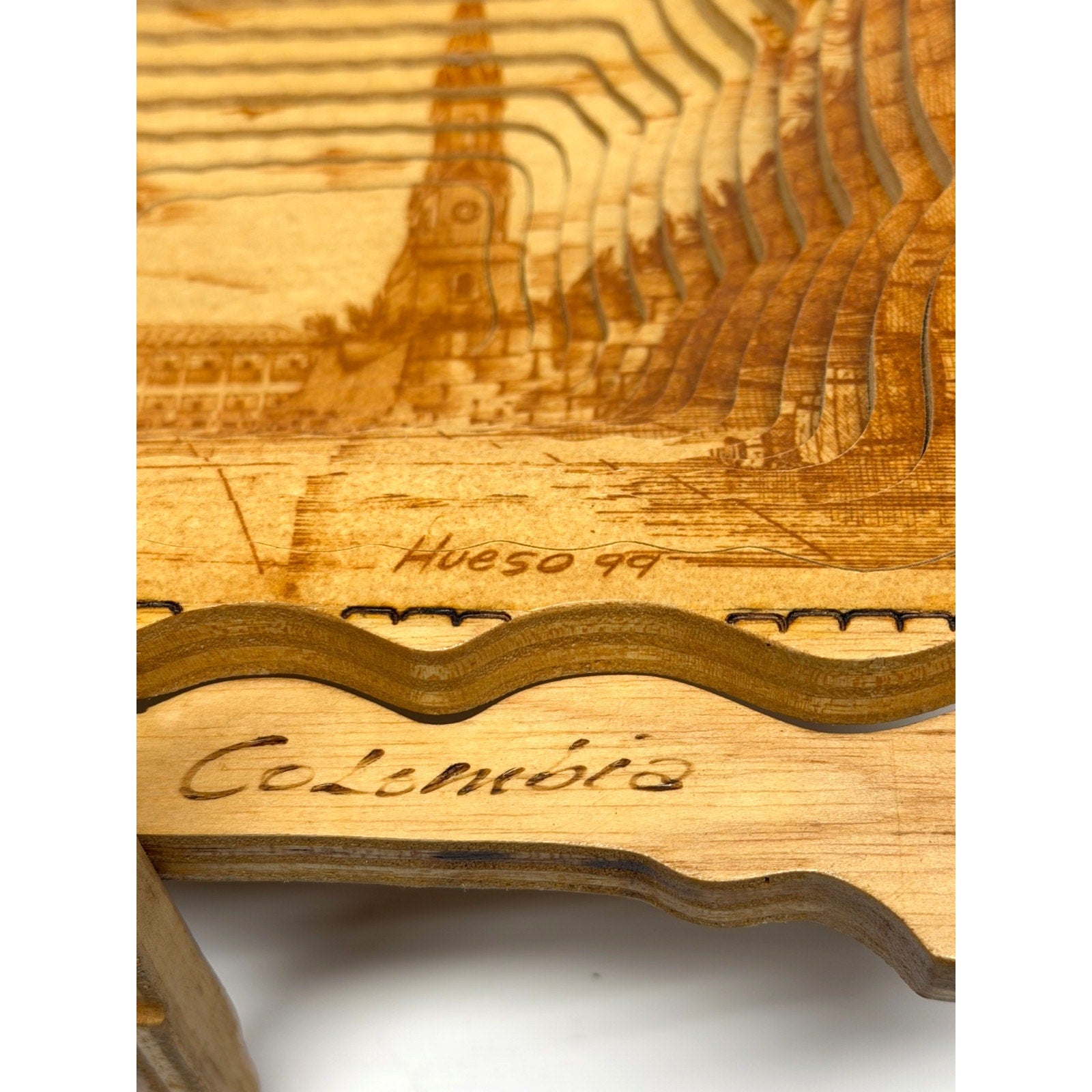 VINTAGE Collapsible Expandable Signed Wooden Art Piece Cartagena Colombia