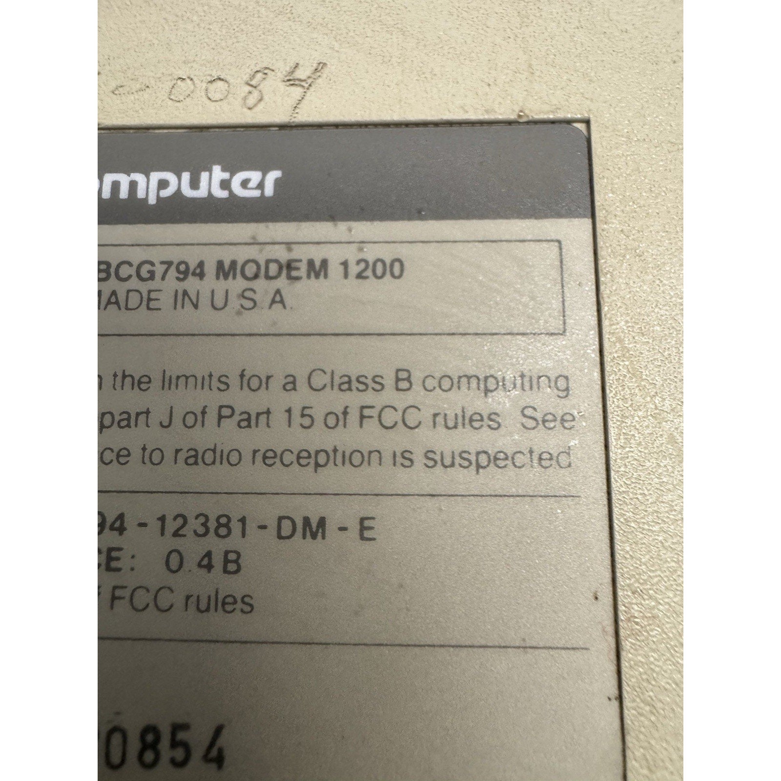 VINTAGE Apple Modem 1200 - Serial MA 004651 Model A9M0301 UNTESTED