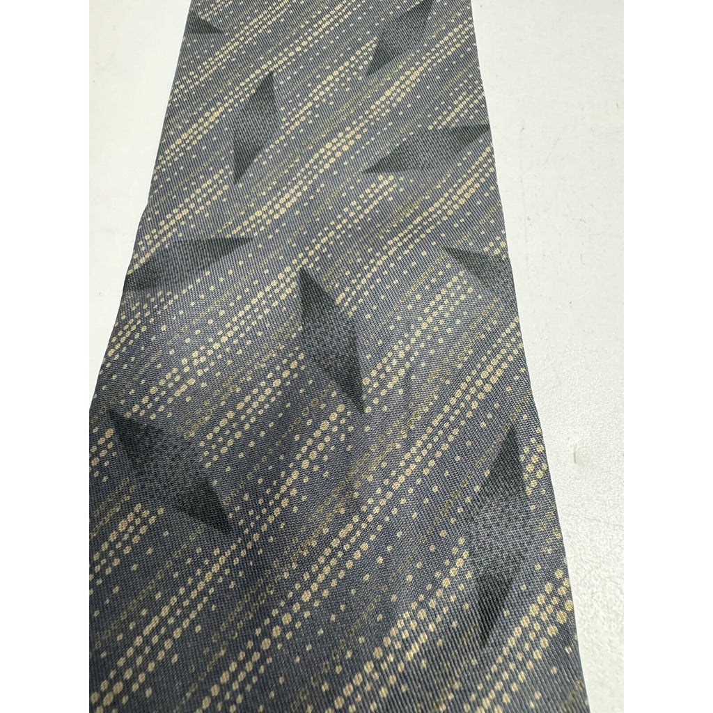 VINTAGE GIORGIO ARMANI NECKTIE 100% SILK Made in ITALY Gray w/Square Logo