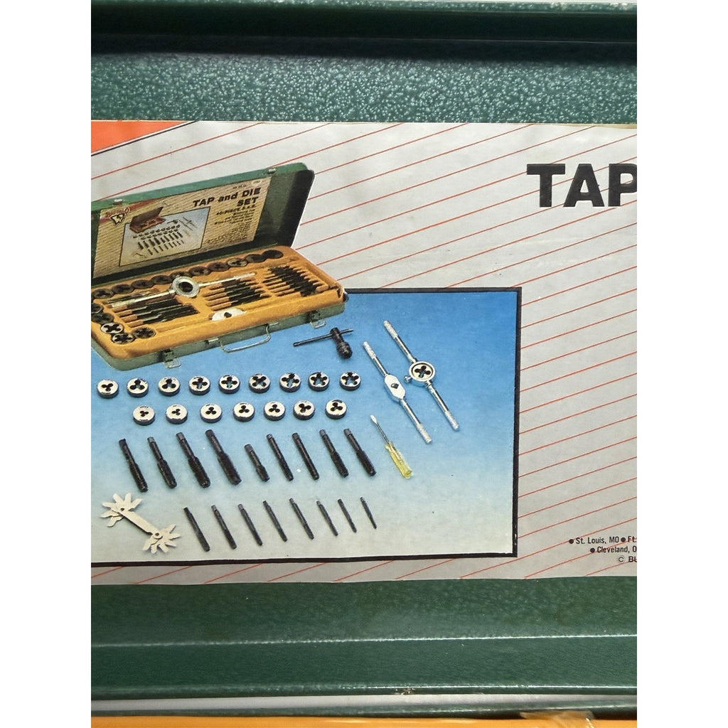VTG Buffalo Brand No. 40TDM 40 Piece Tap And Die Set SAE National Fine & Coarse