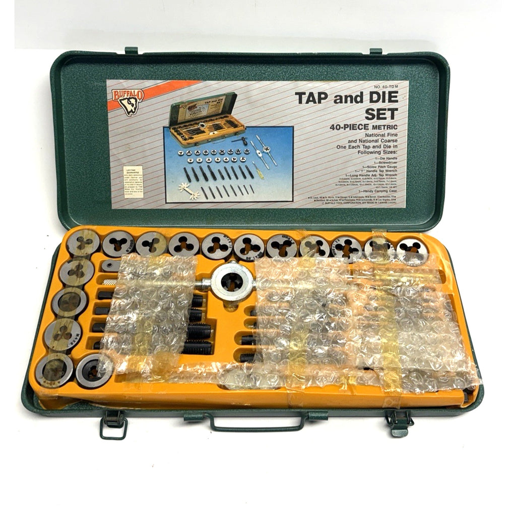 VTG Buffalo Brand No. 40TDM 40 Piece Tap And Die Set SAE National Fine & Coarse
