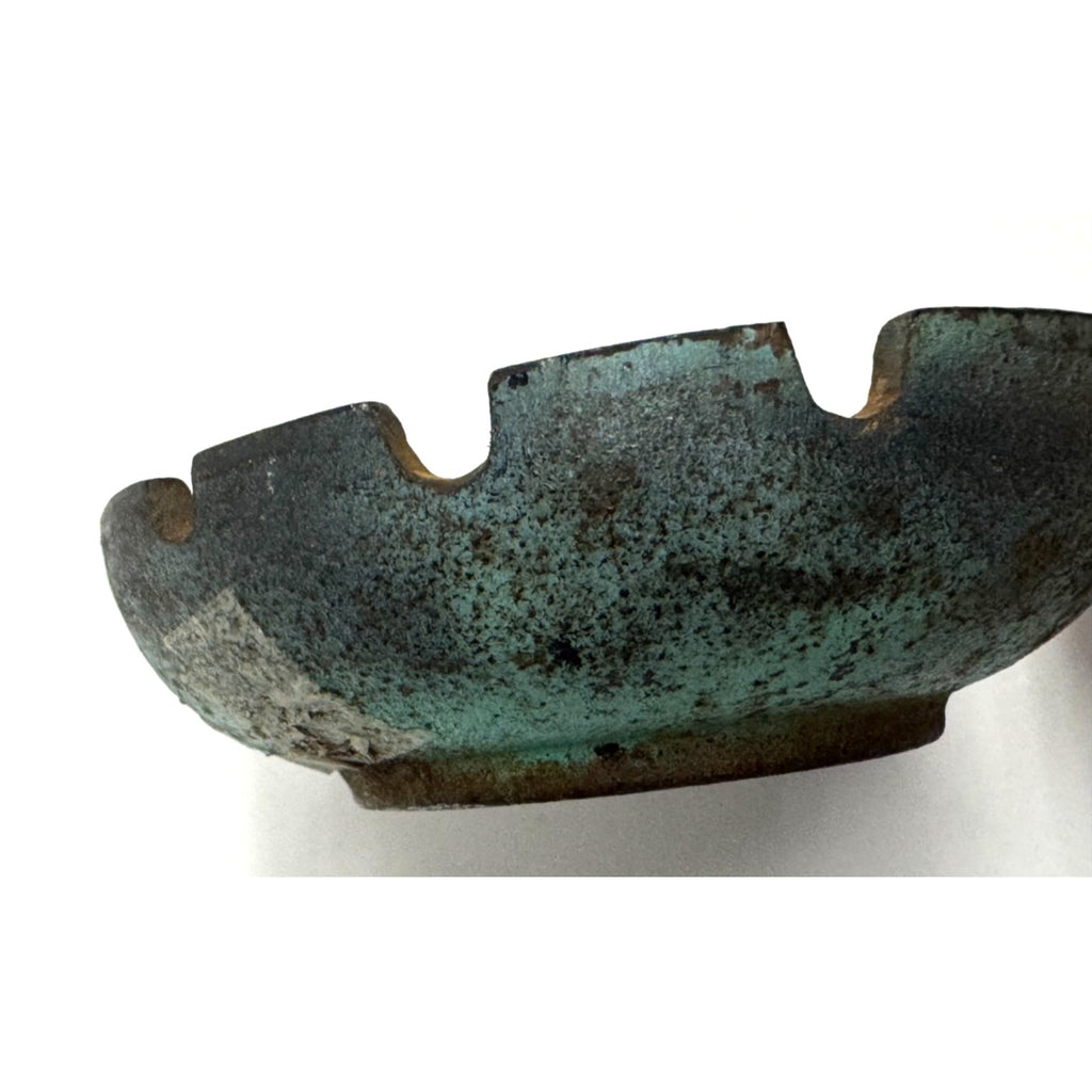 VTG Mid-Century Antique BRASS MOSAIC "SKILLET" ASHTRAY - DAYAGI MADE IN ISRAEL