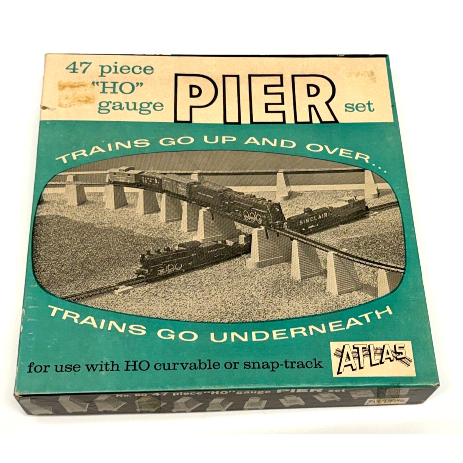 Vintage New Atlas No. 80 HO Gauge Pier Set 47 Piece Over & Under Track Supports