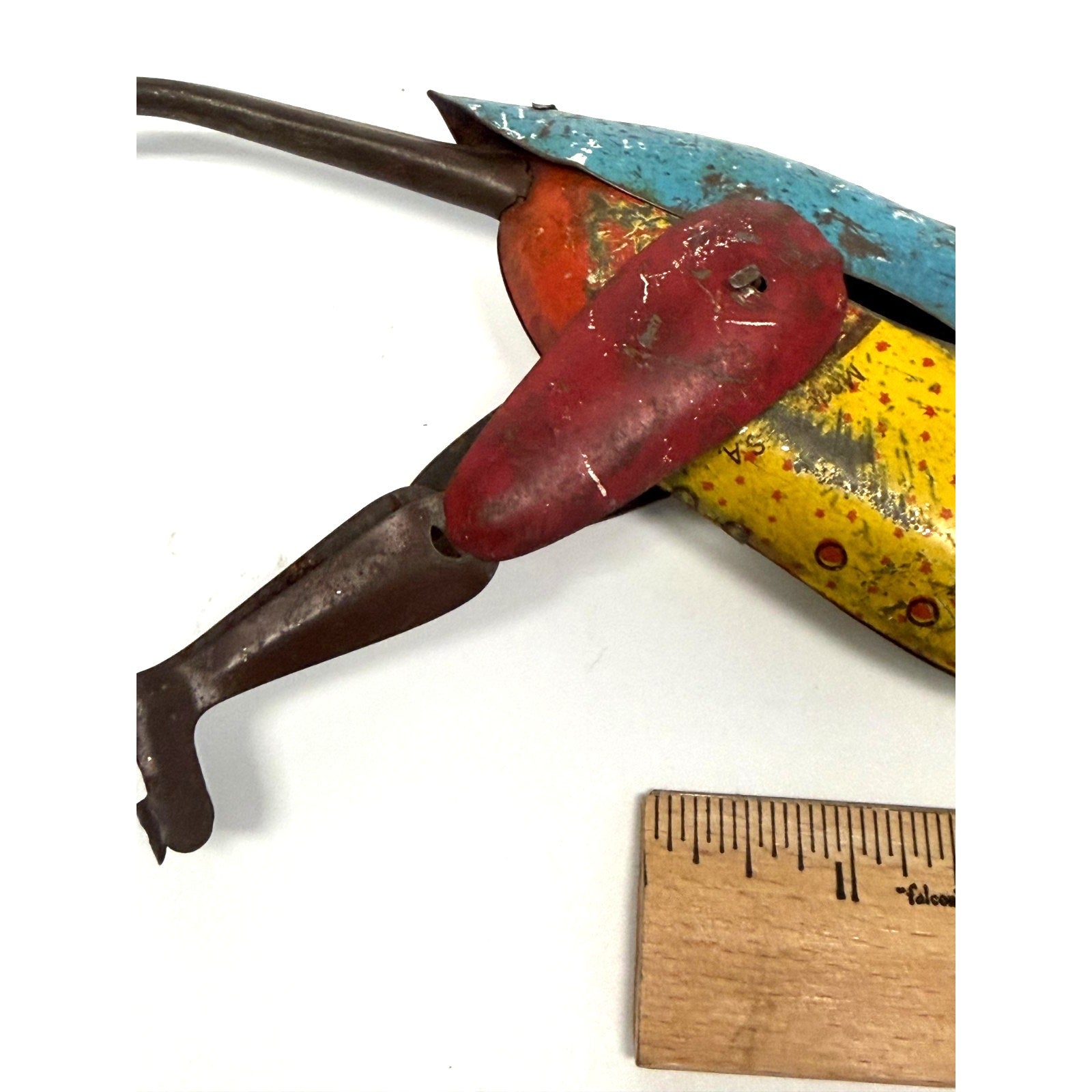 Vintage 1930s Lindstrom Bill Climbing Monkey Tin Toy Body FOR PARTS Missing Arms