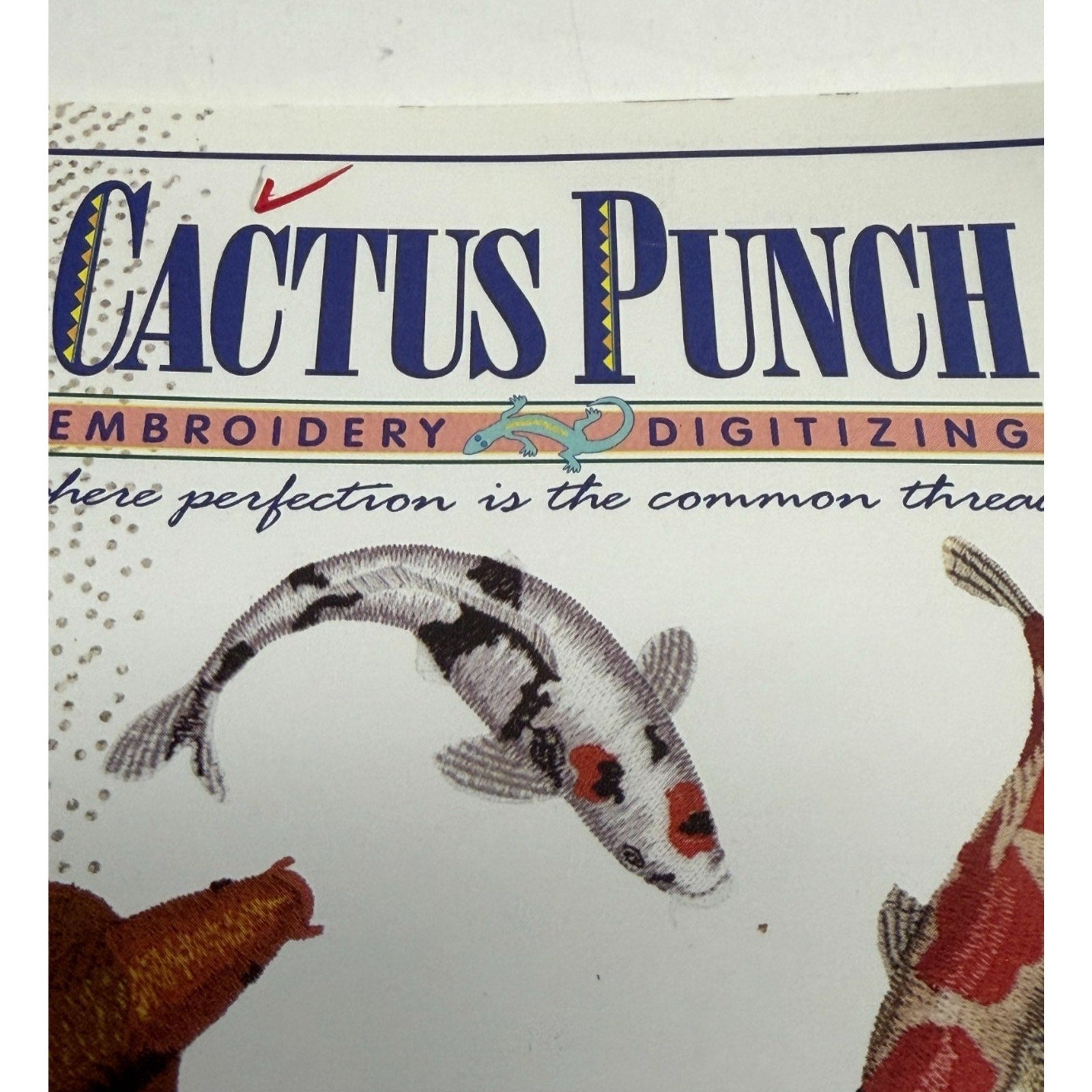 Vintage Cactus Punch - Coy Koi Ocean Vol 6 Embroidery Machine 20 Designs