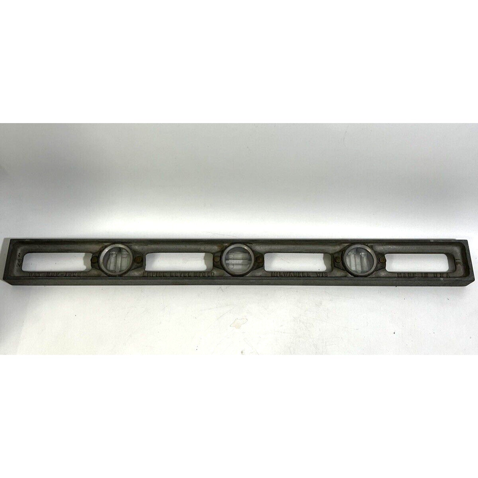 VINTAGE "RARE" EMPIRE LEVEL MFG CO 2 Foot Metal Speed Level 24” MADE IN USA 1922