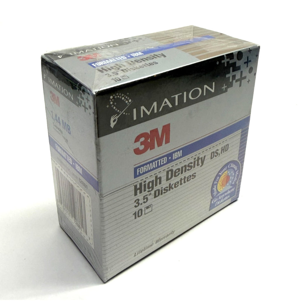 Vintage lot of 10 - 3M High Density 3.5" Diskettes IBM Formatted DS HD NEW!