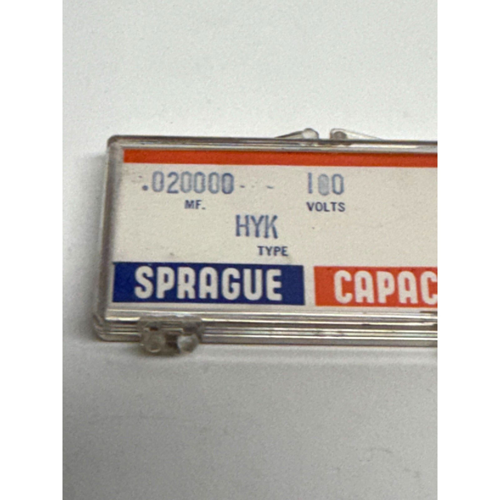 Vintage Sprague HYK .02uF (0.02 MF) 100 Volts Capacitor TG-S20 NOS