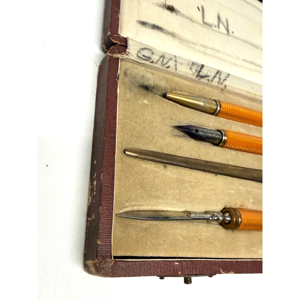Vintage Antique Art Deco Writing Desk Set Boxed Pen Pencil Letter Opener