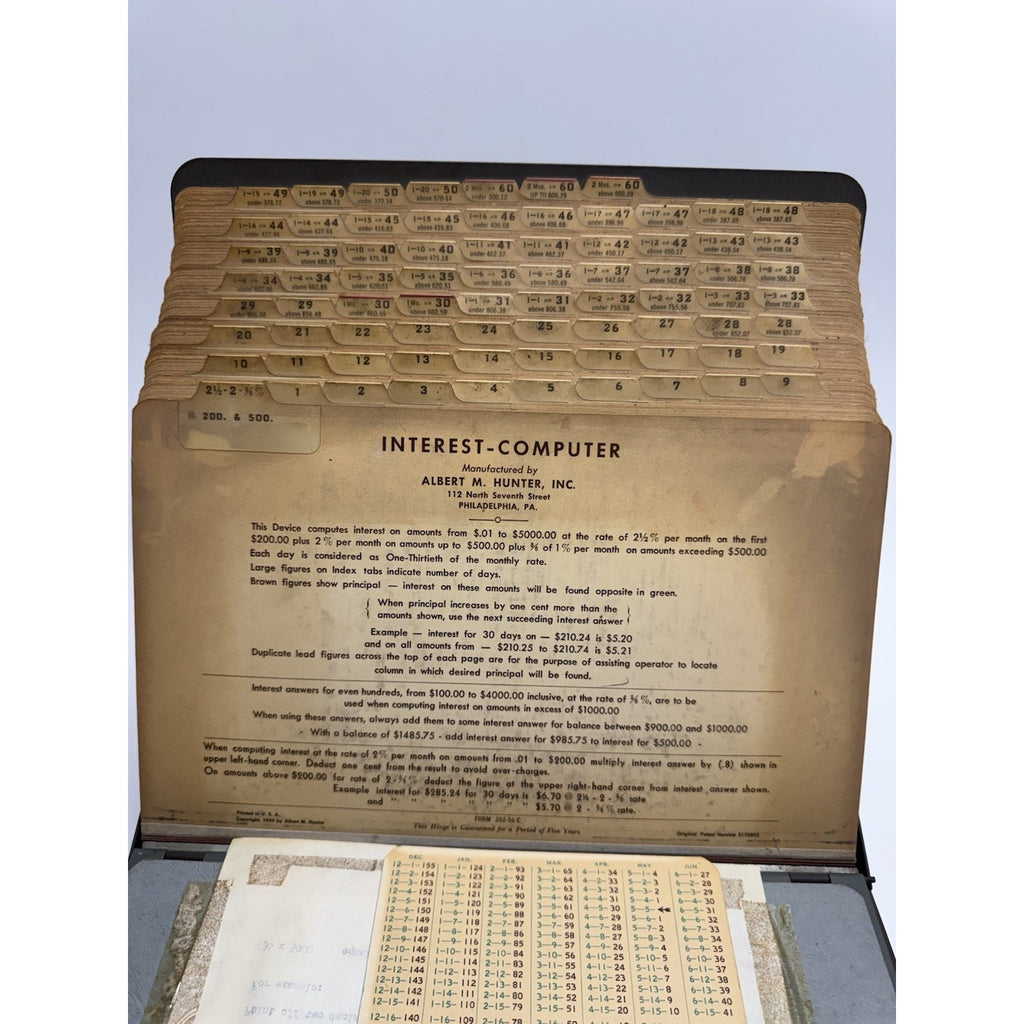 VINTAGE RARE 1966 Hunter Interest Computer to Calculate Interest or Charges