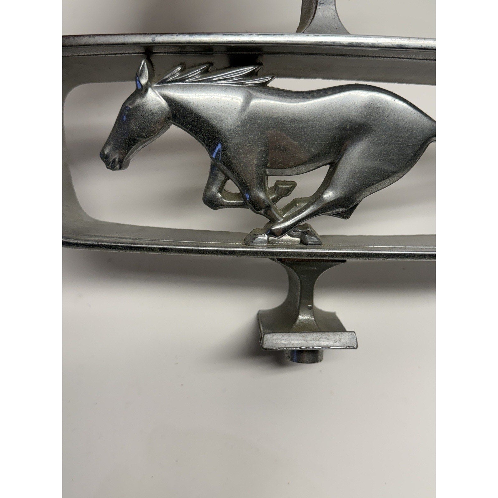 VINTAGE 1964 Ford Mustang Grille Center Ornament Stallion Horse Chrome Emblem