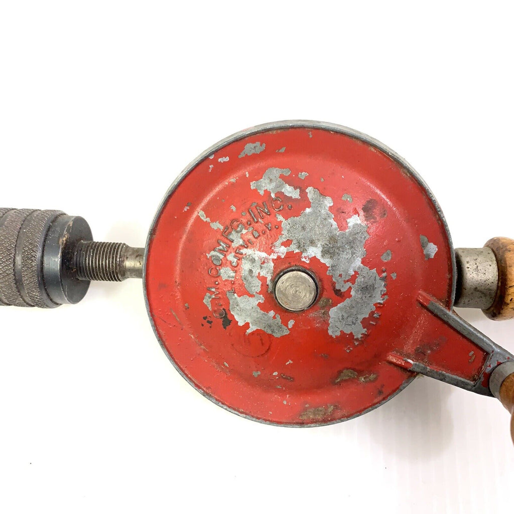Vintage G. M. Co MFG. Inc L. I. City, N.Y. Hand Drill RED COVER MADE IN USA