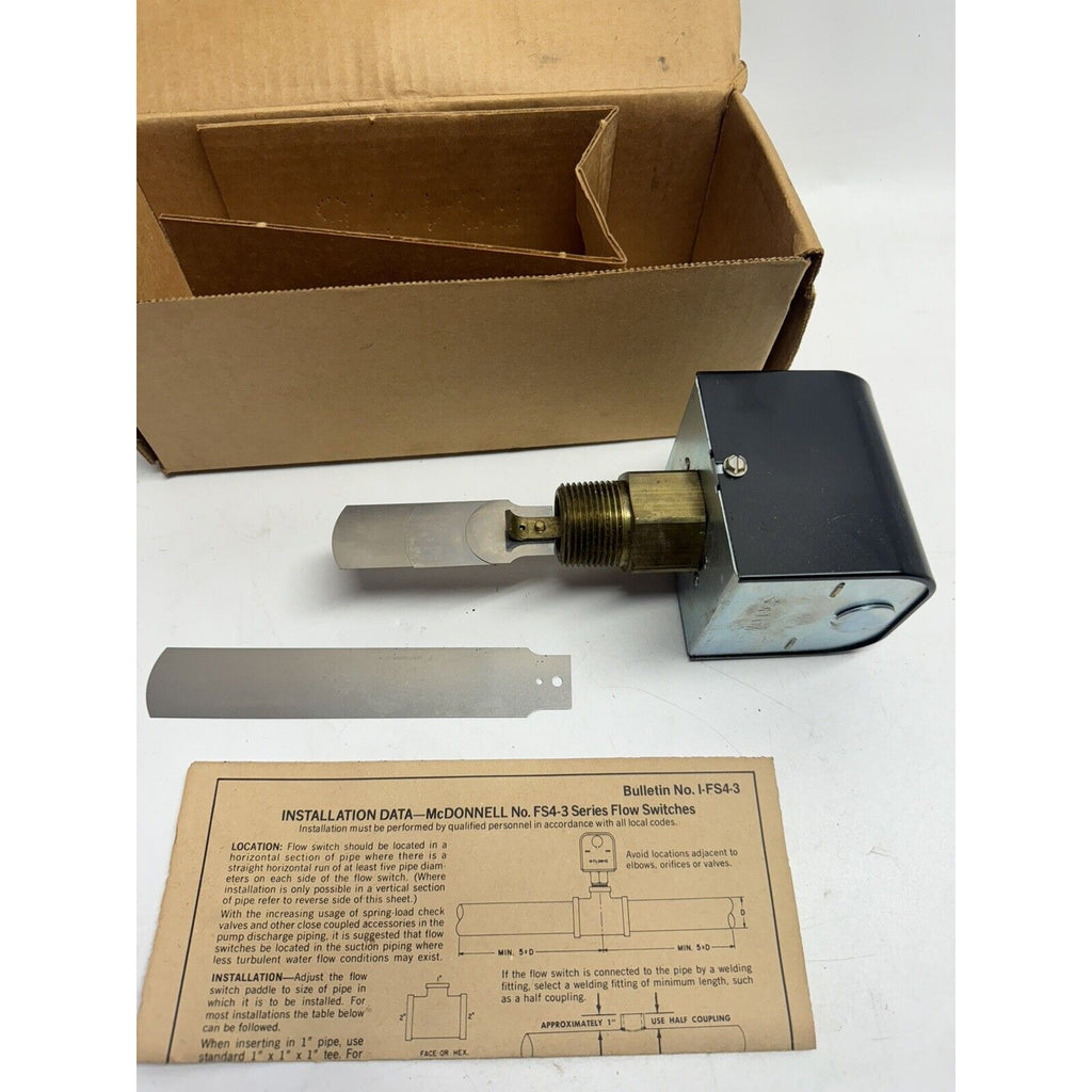 VINTAGE NOS McDonnell & Miller Series FS4-3 Liquid Flow Switch 114400