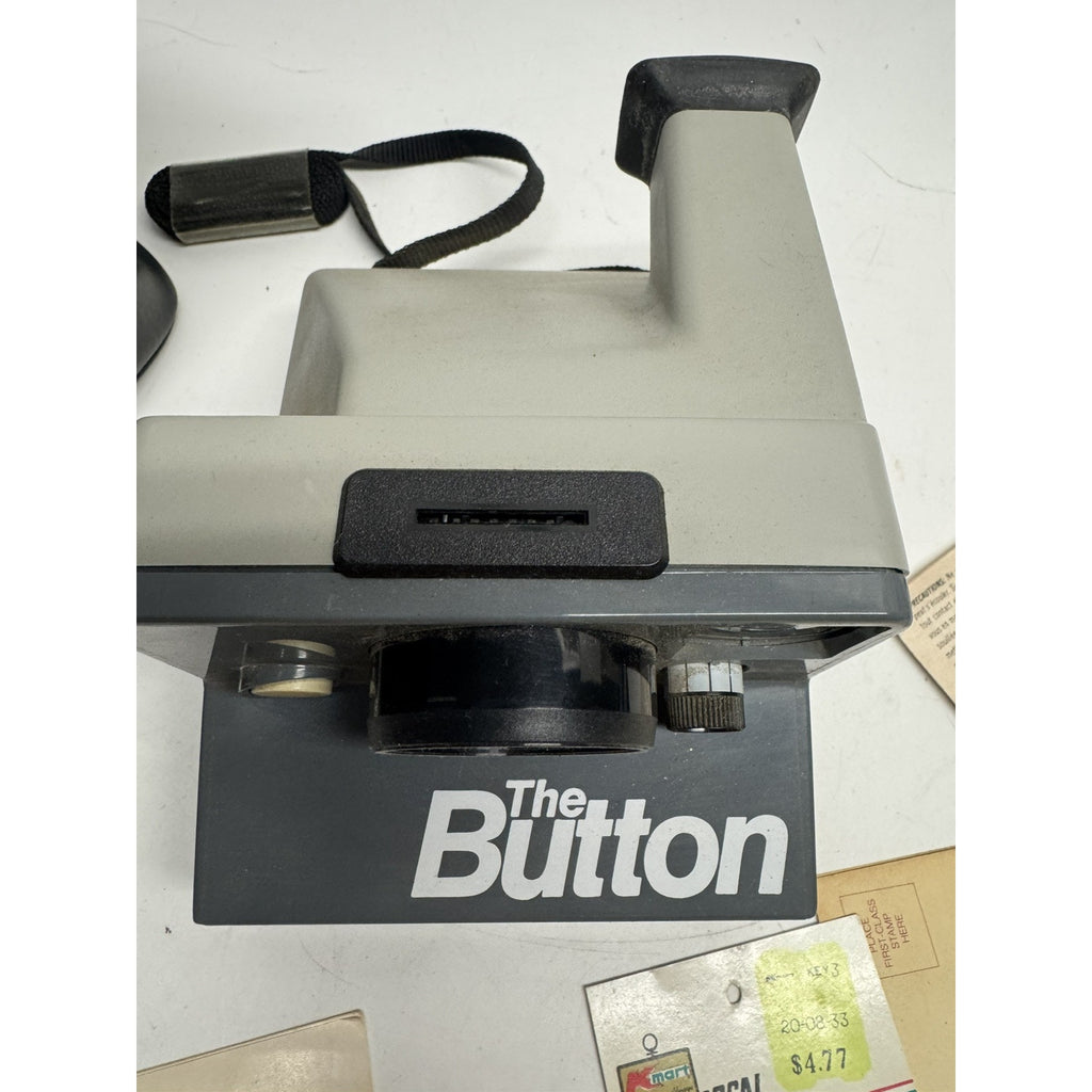 Vintage 80s Polaroid The Button Instant Land Camera w/ Manual & Case