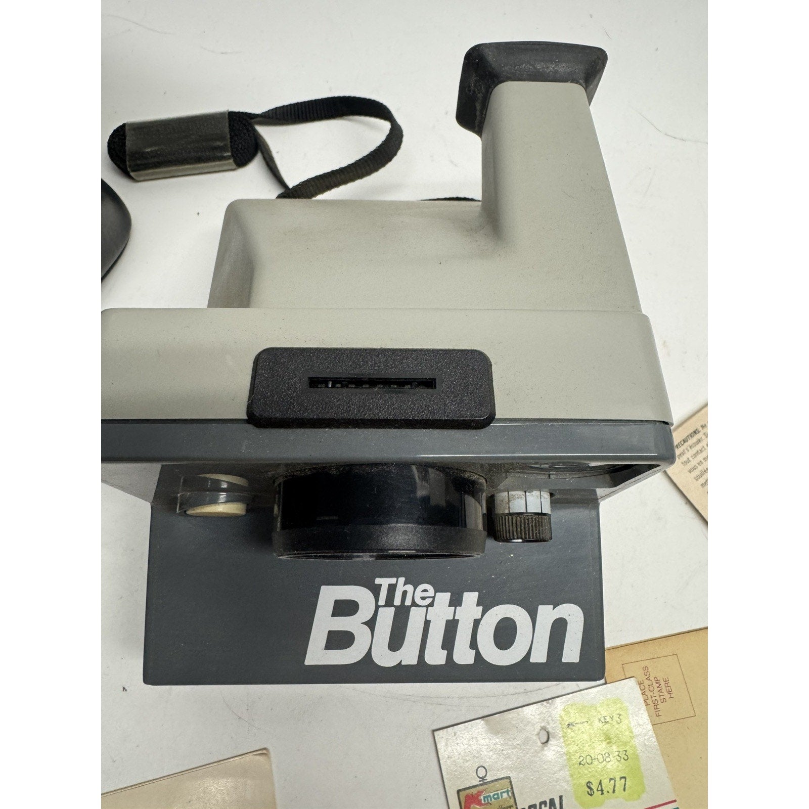 Vintage 80s Polaroid The Button Instant Land Camera w/ Manual & Case