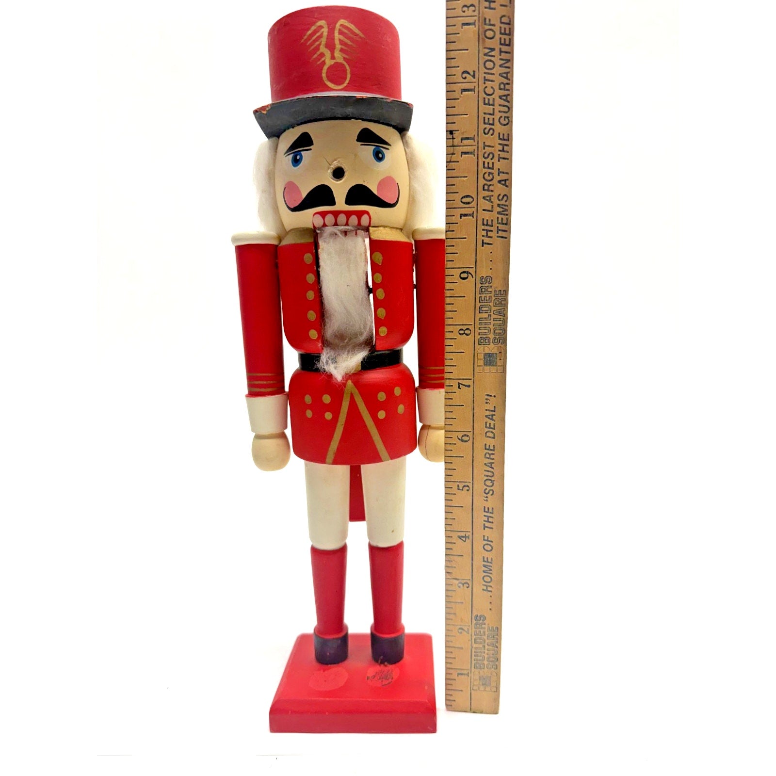 Vintage 13" Wooden Nutcracker Soldier Hand Painted Christmas Holiday Decor IOB