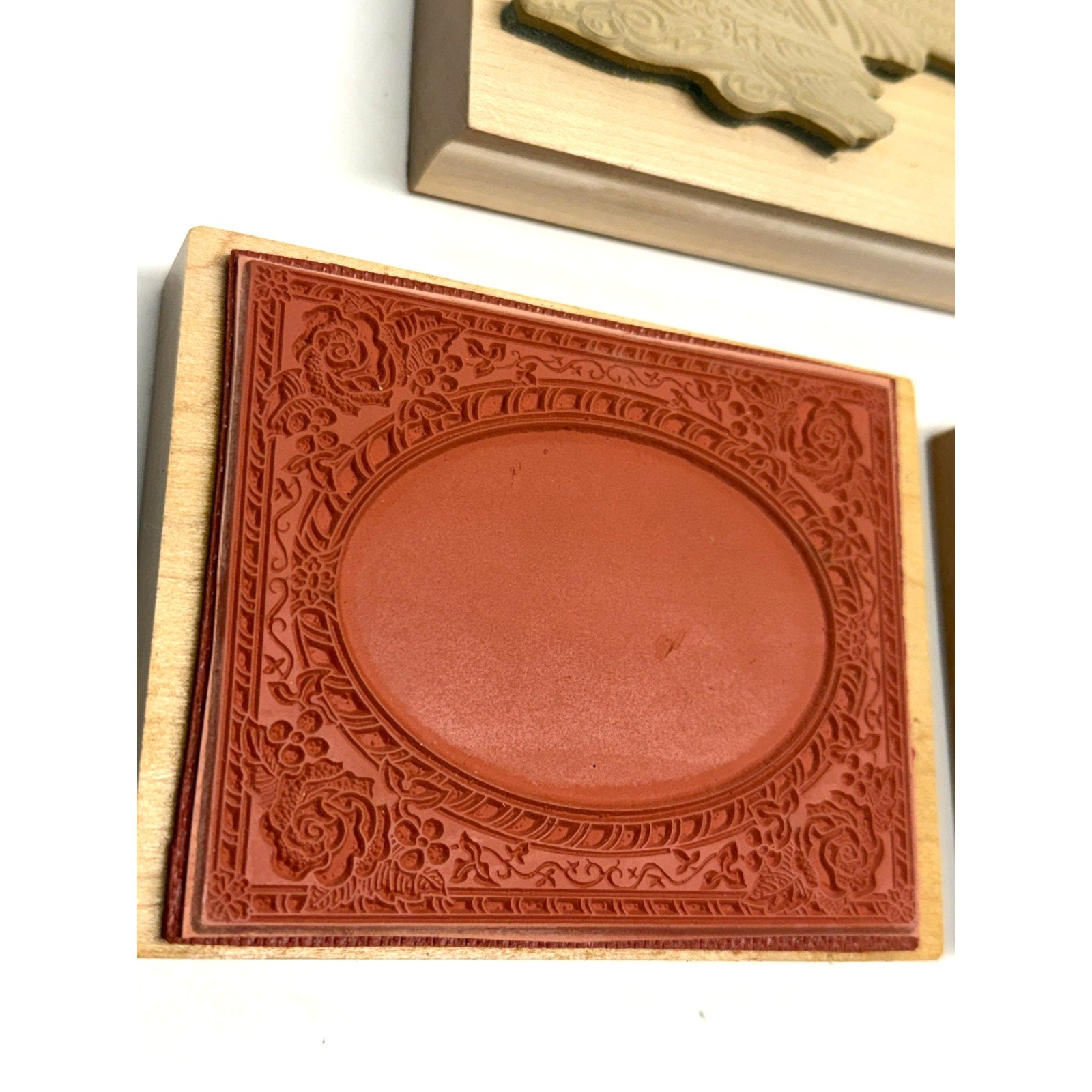 VINTAGE NEW Lot of 3 Wood Rubber Stamp Lot PSX K-413 K-484 Wreath Frames