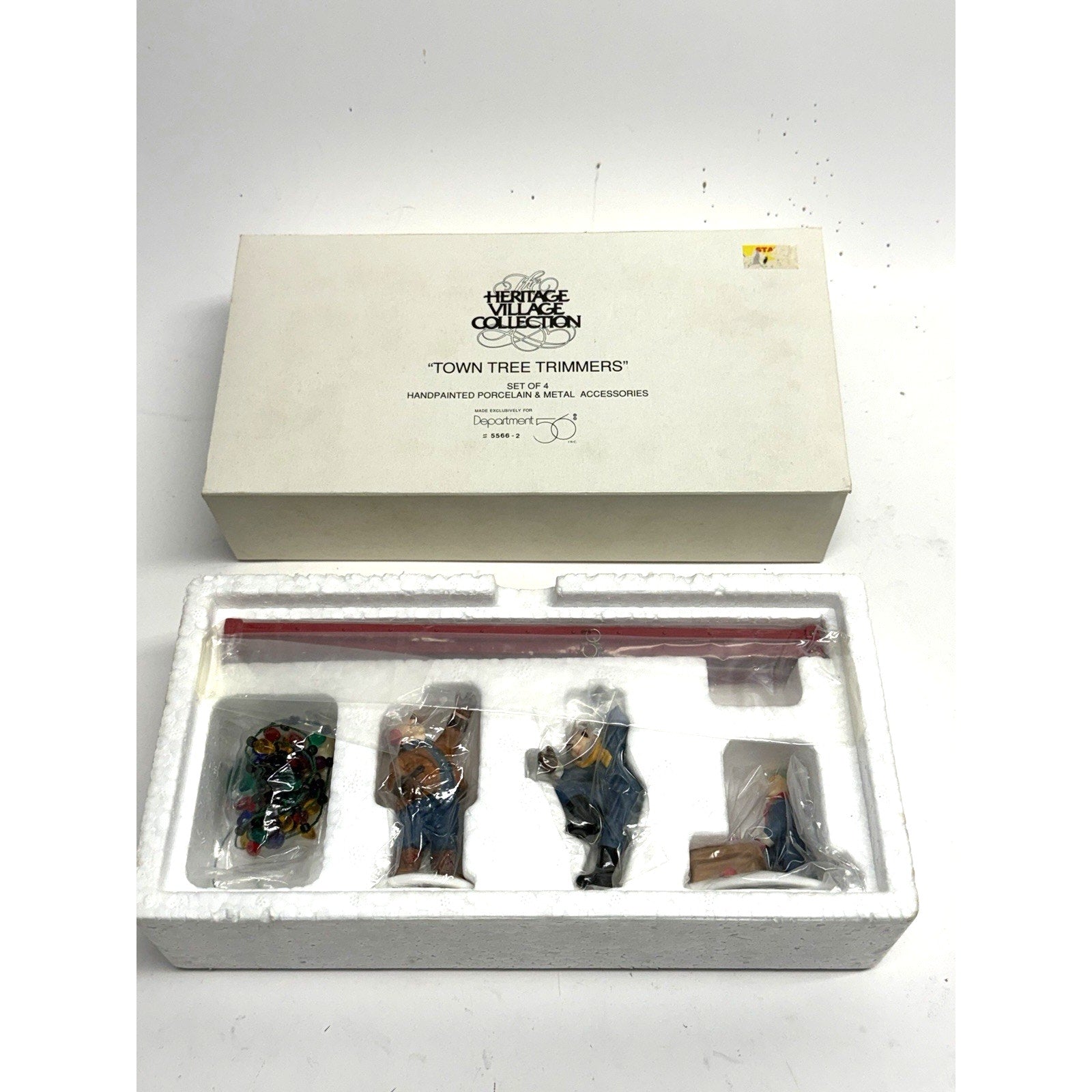 Vintage Seal Dept 56 Heritage Village Collection TOWN TREE TRIMMERS # 5566 - 2