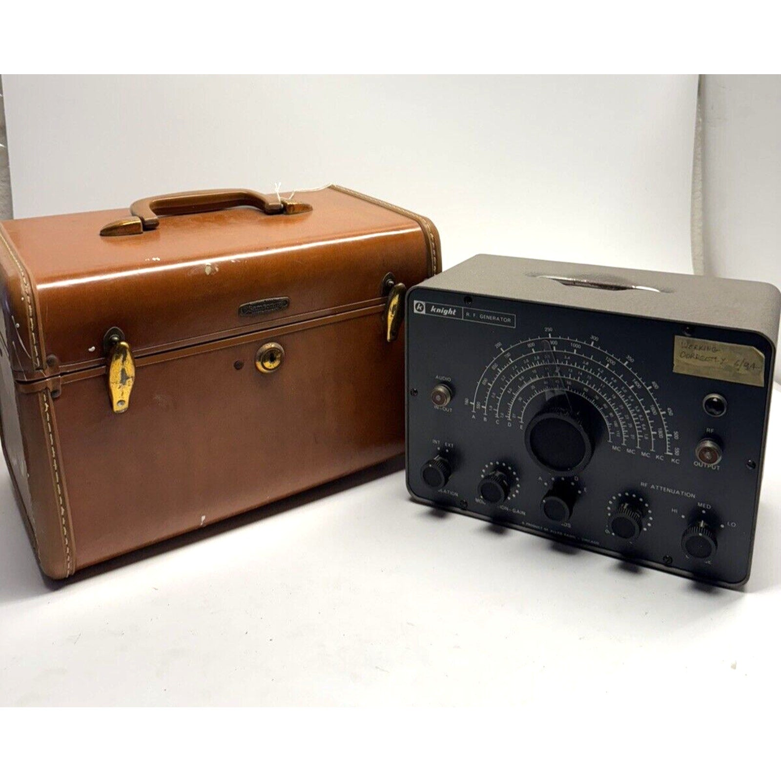 VINTAGE Knight RF Generator Model KG-650 w/ Samsonite Leather Case