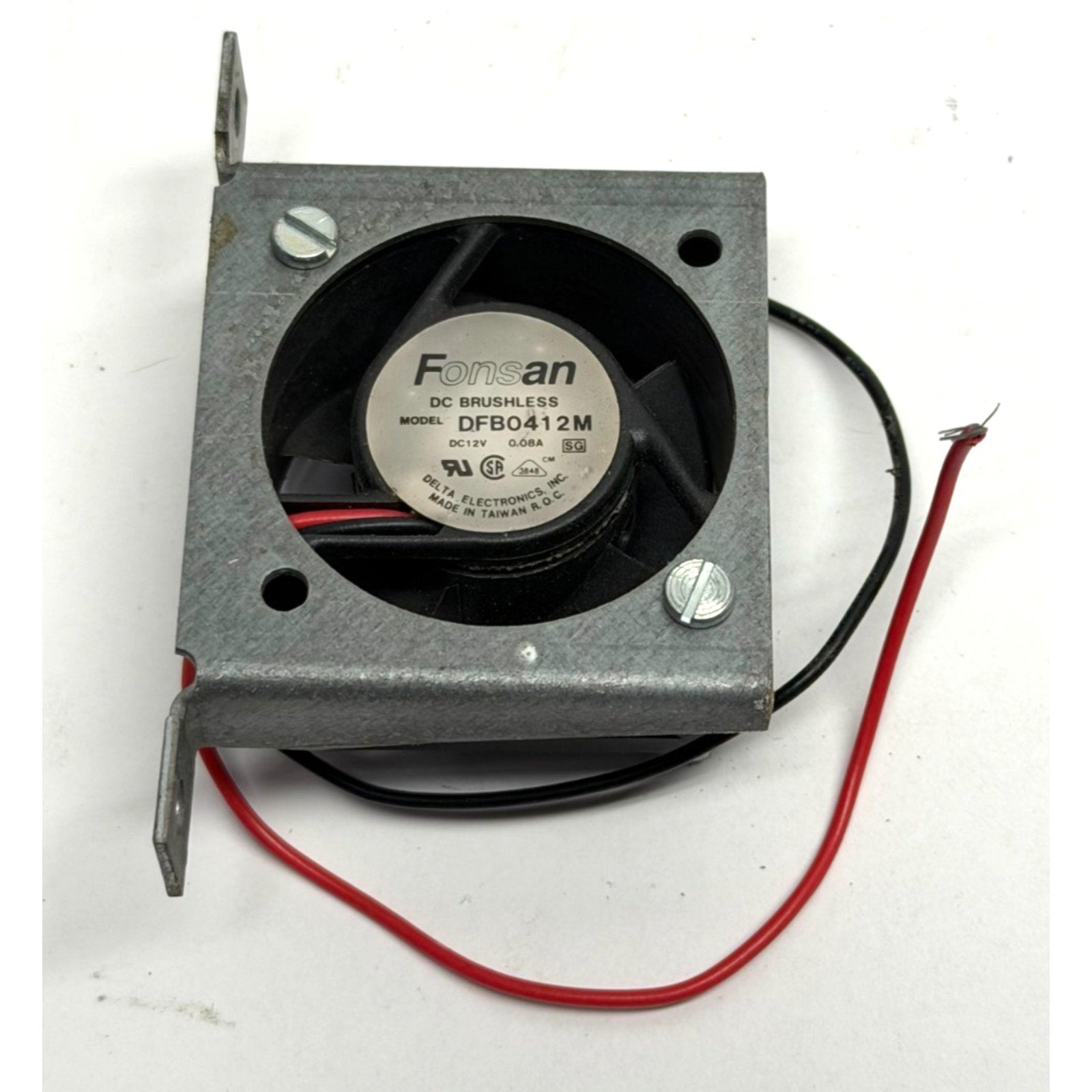 Vintage Delta Fonsan DFB0412M 12VDC Brushless Fans, 40mm x 40mm x 20mm, 2-Wire