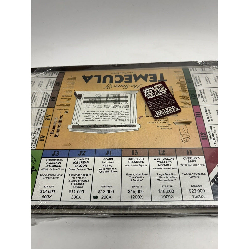 VINTAGE SEALED NEW The Board Game of TEMECULA Wheeler Dealer Monopoly
