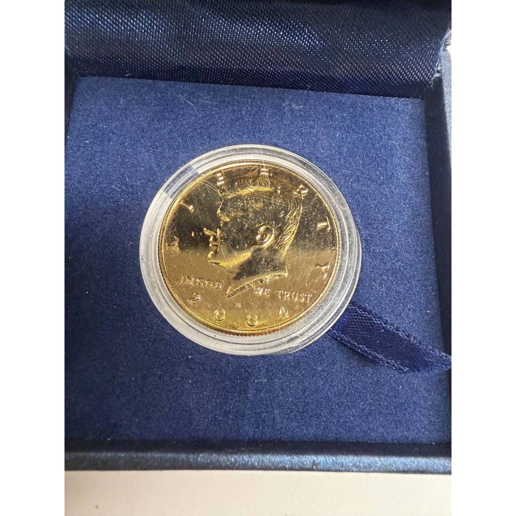 Lot of 3 vintage new 2004-P Gold Plated Kennedy Half Dollar in Monetary Exchange