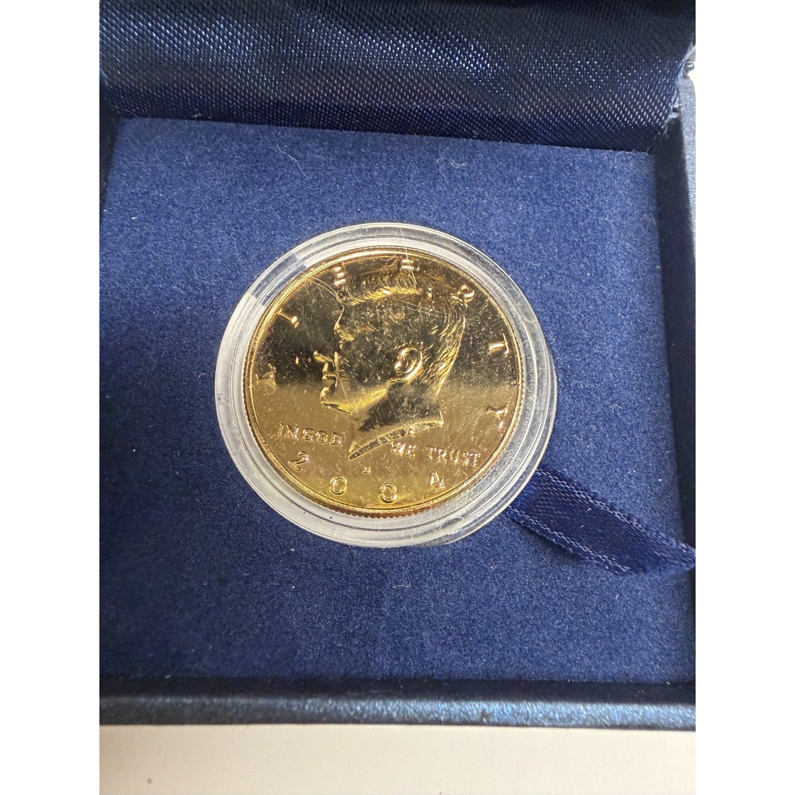 Lot of 3 vintage new 2004-P Gold Plated Kennedy Half Dollar in Monetary Exchange