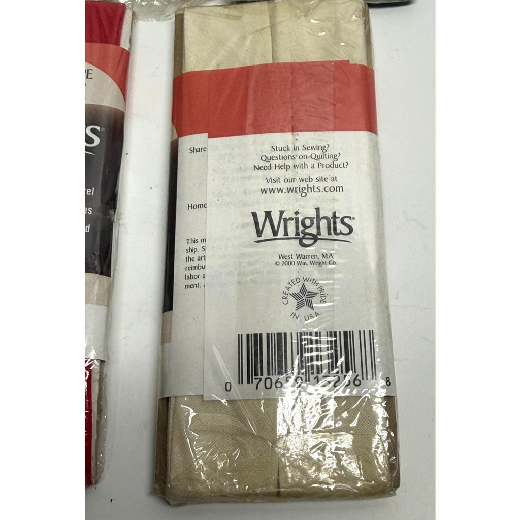 Vintage NEW Lot of 5 - Wrights - Double Fold, Bias, Metallic Tape