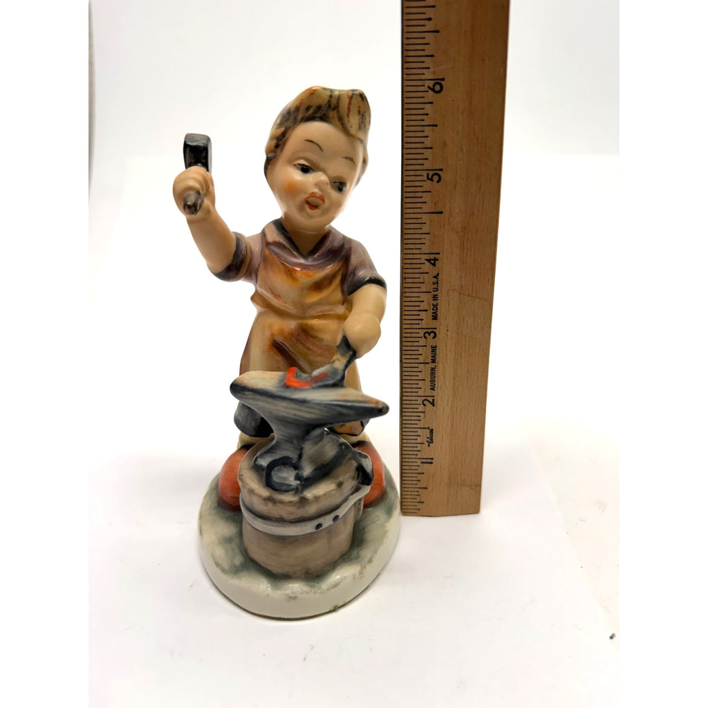 Vintage Friedel Bavaria Blacksmith Boy Figurine West Germany Hand Painted 6"