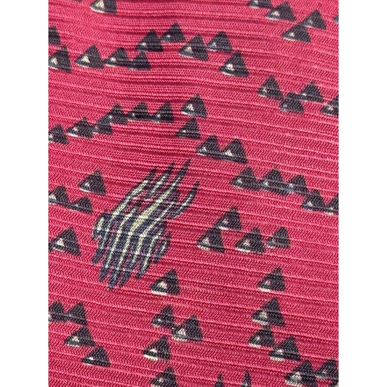 VINTAGE GIORGIO ARMANI NECKTIE 100% SILK Made ITALY Red/Gray