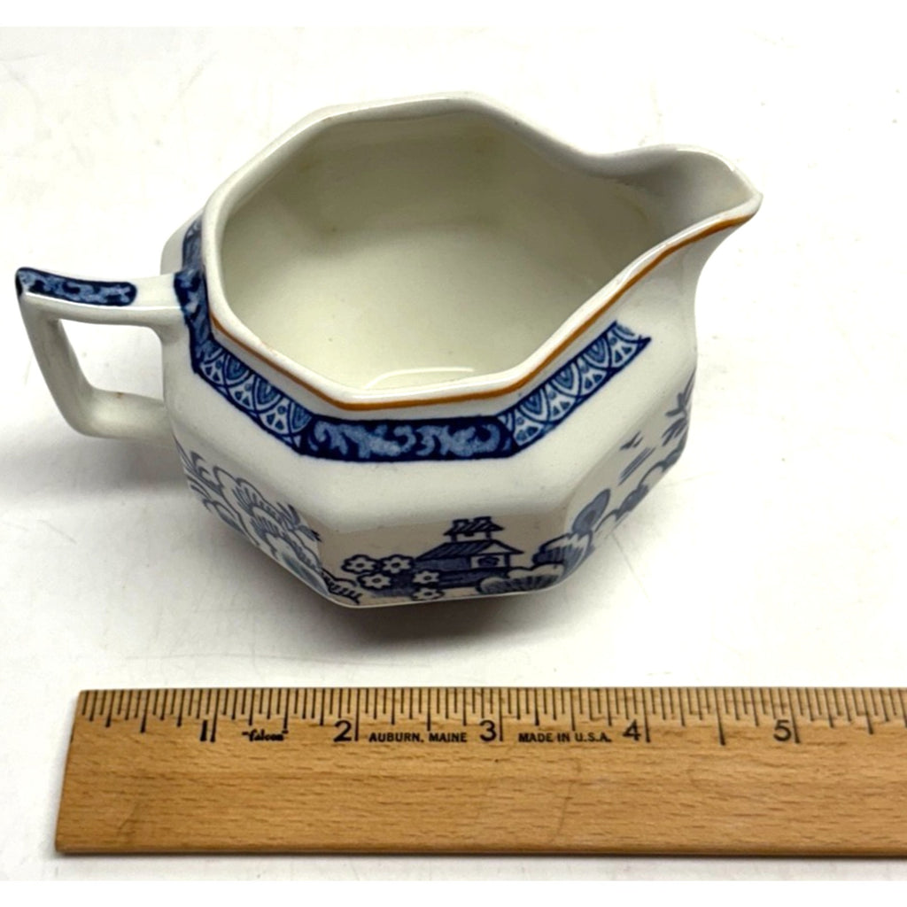 Vintage Wood & Sons England Wincanton Woods Ware Blue & White Sugar