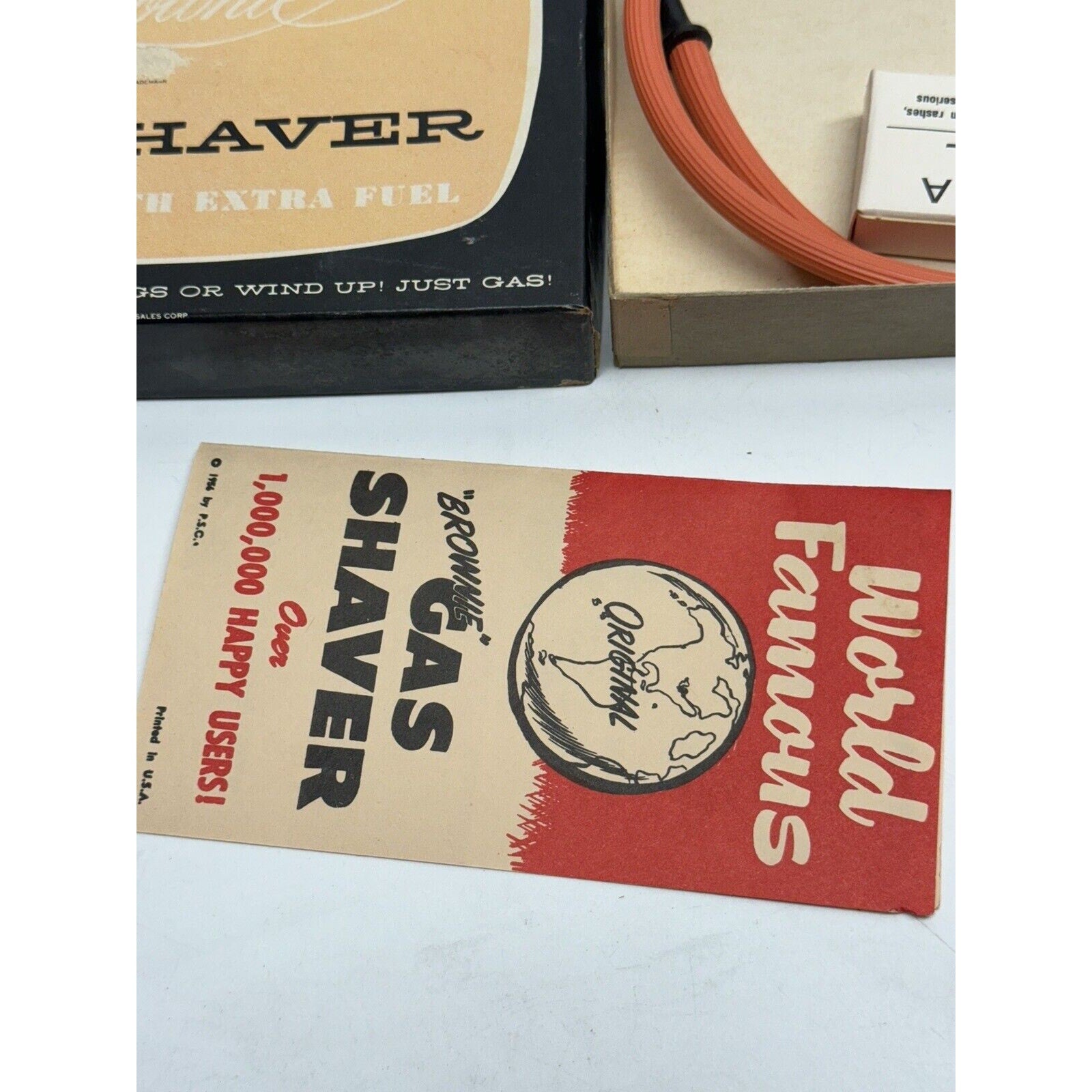 VINTAGE NOS 1956 BROWNIE GAS SHAVER W/ EXTRA FUEL WORLD’S MOST FAMOUS GAG