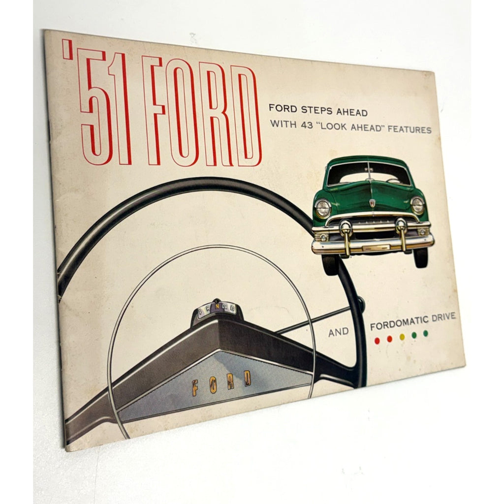 Vtg 1951 Ford Steps Ahead with 43 Features Sales Brochure Fordomatic Drive