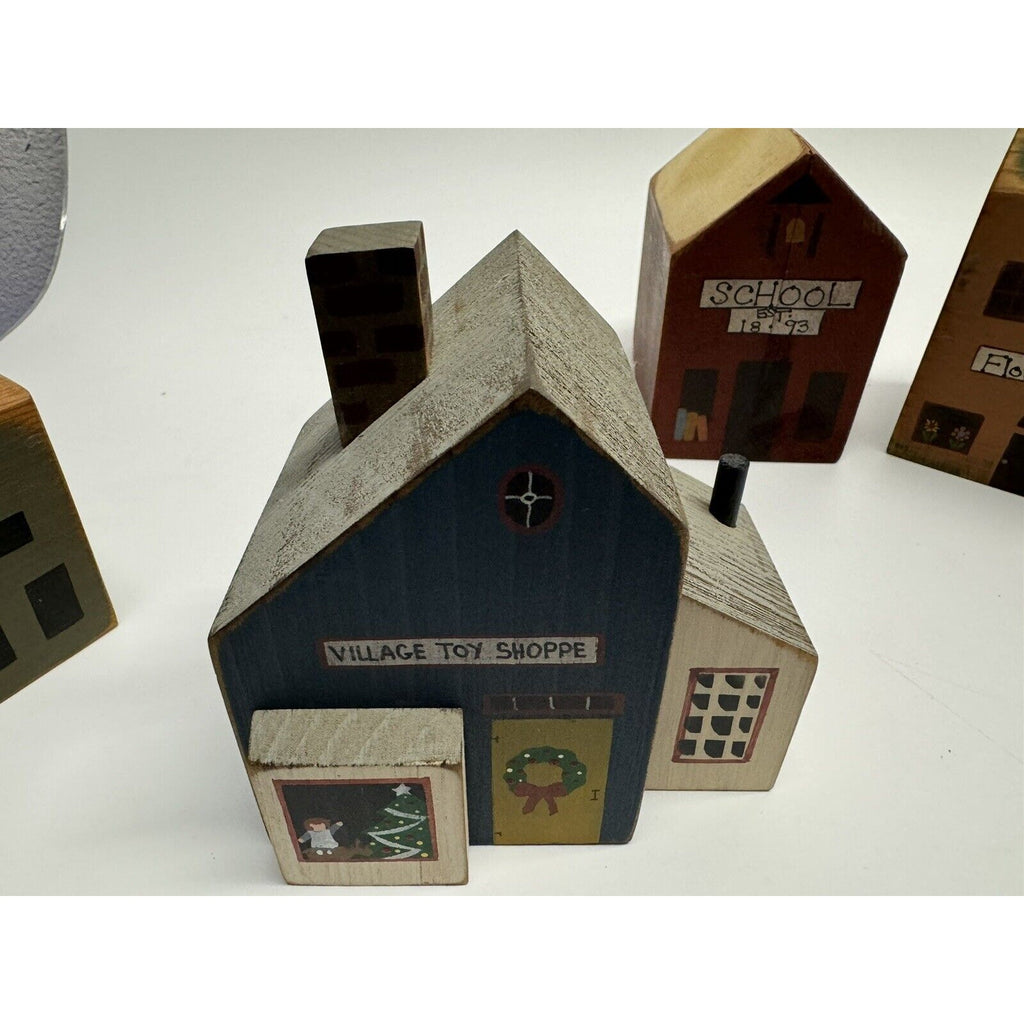 VINTAGE Lot of 5 1960's Tiny Doll House Wood Block Set