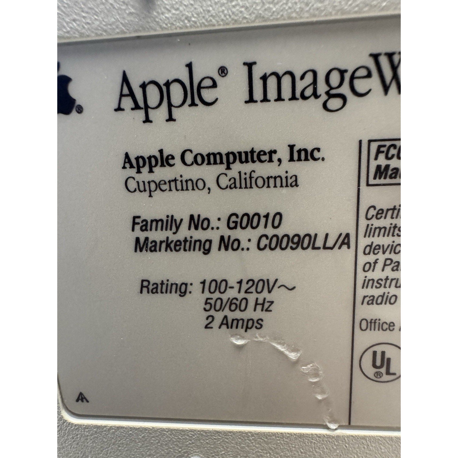 Vintage Apple Imagewriter II Printer G0010 Power On "Print Paper not Installed"