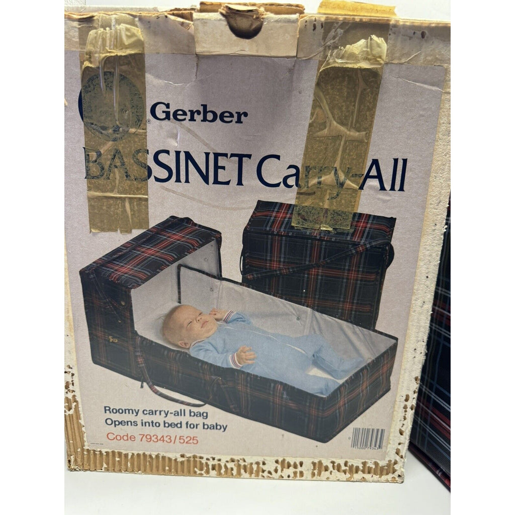 VINTAGE Rare Gerber Hankscraft Baby Carry-All Bassinet Crib Set Folds Bag 1970s