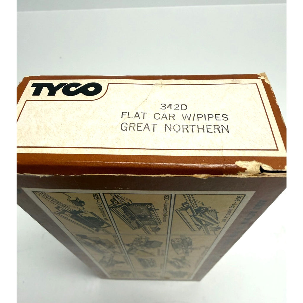 Vintage HO Scale 342-D TYCO Great Northern GN Skid Flat w/ Culverts