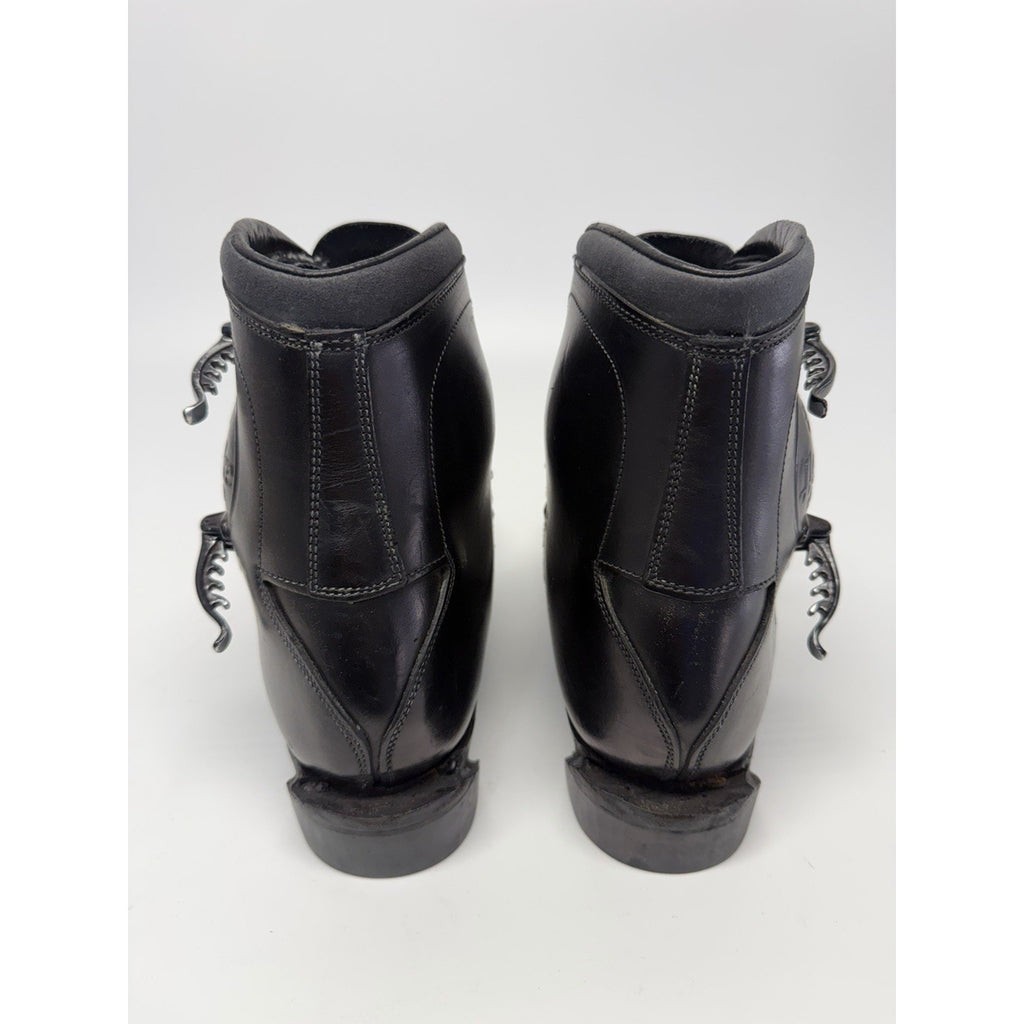 Vintage NOS Henke Switzerland Black Leather Ski Boots Size Appr 10.5