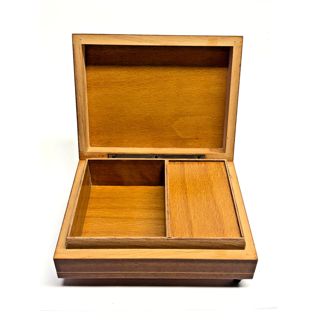 VTG Carillon Stella Swiss Made Wind Up Wooden Unlined Jewelry Music Box