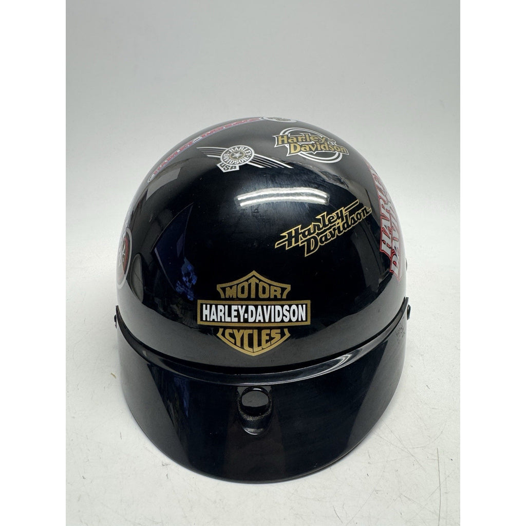 VINTAGE 2001 Harley Davidson DOT Motorcycle Half Helmet Gloss Black XS USA