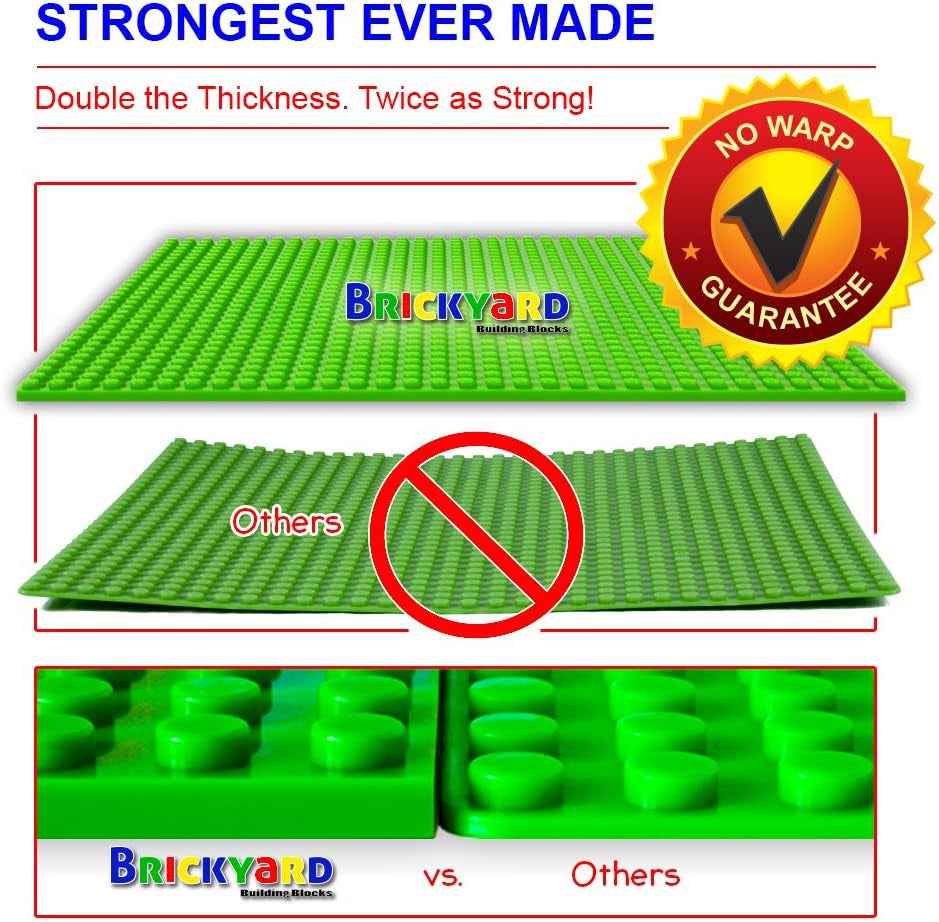 Baseplates, Large Thick Base Plates for Building Bricks, for Activity Table or Displaying Toys