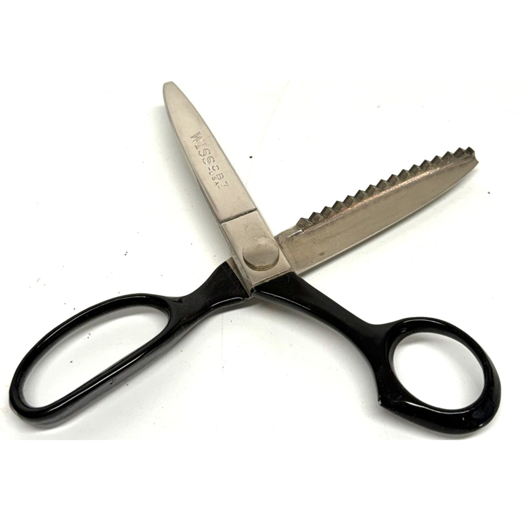 Vtg Wiss CB-7 Pinking Shears Scissors USA Stainless Steel 7" long Box FrShip