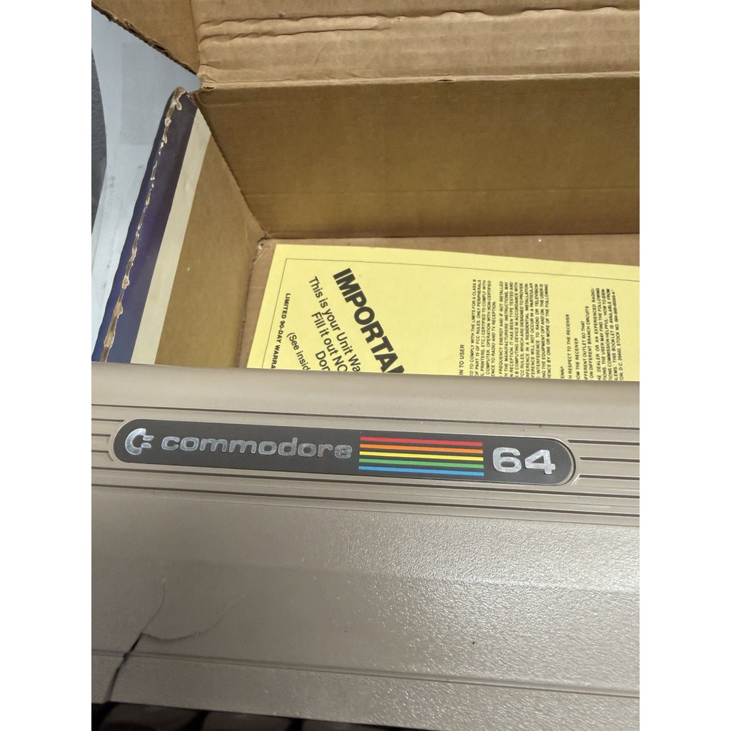 VINTAGE 1992 Commodore 64 C64 Breadbin Computer System - Cosmetic Damage -