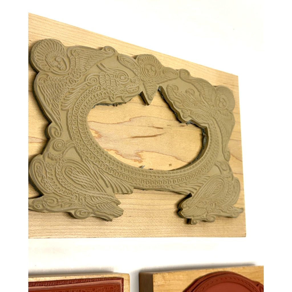 VINTAGE NEW Lot of 3 Wood Rubber Stamp Lot PSX K-413 K-484 Wreath Frames