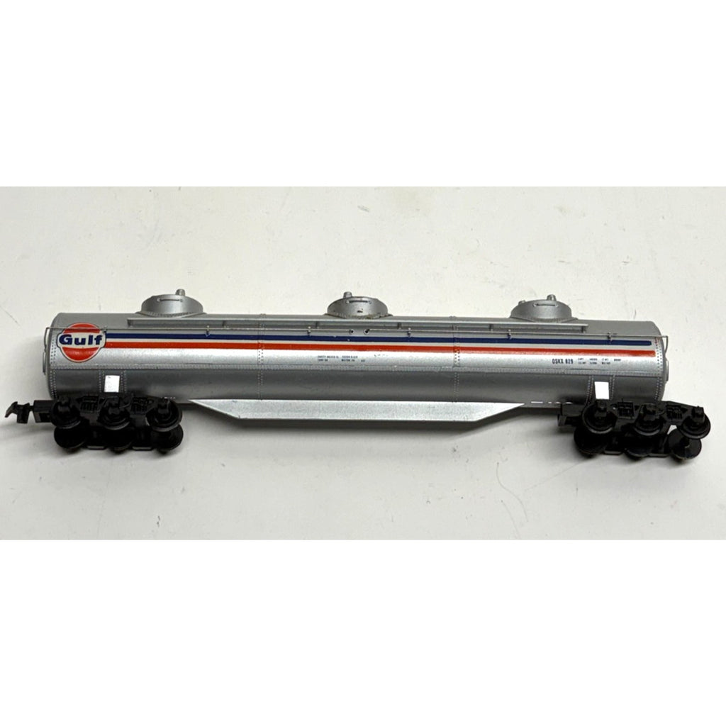 Vtg Tyco GULF 62' Triple Dome Tanker OSKX 829 HO Scale Freight Train Car #357B