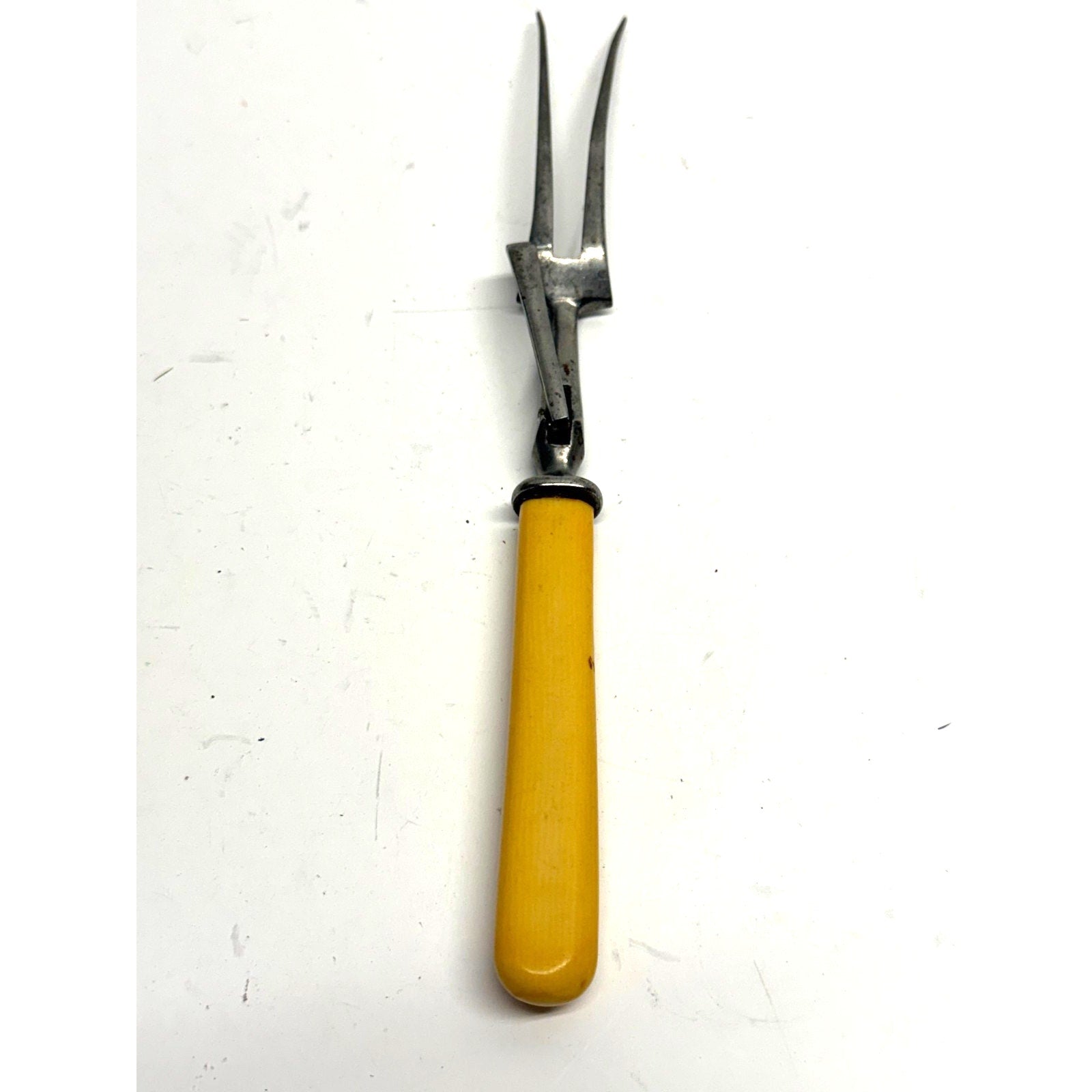 Vintage '20's Kickstand Serving Fork with Trim & Bakelite Handle 10"
