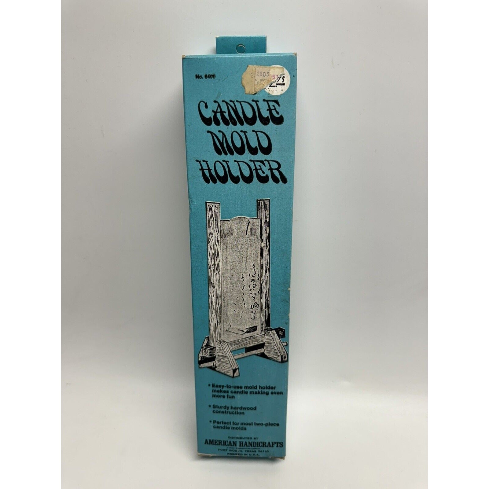 Vintage NOS Candle Mold Holder Wooden American Handicrafts Made in USA