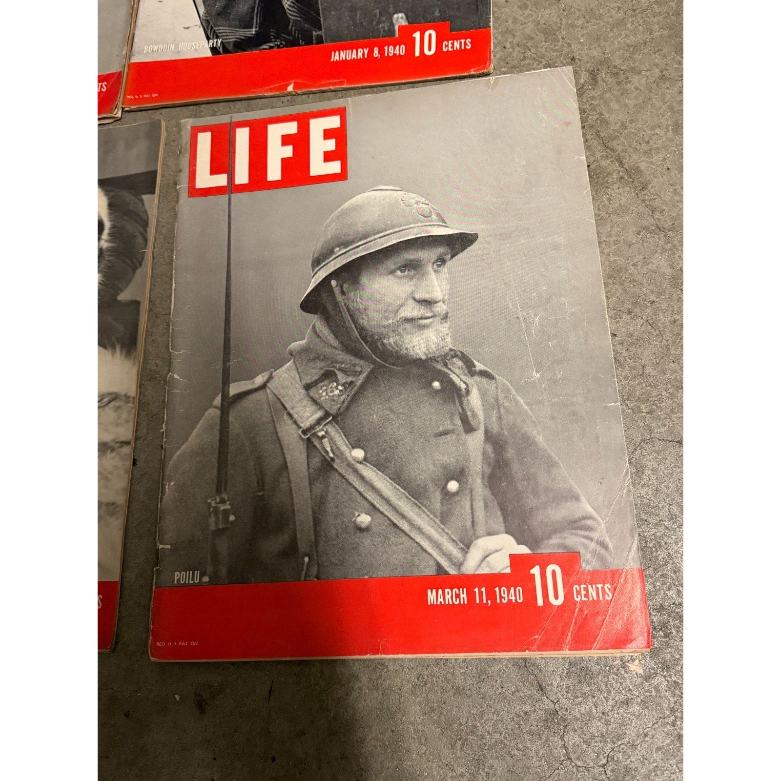 Vintage Lot of 4 LIFE Magazines 1938-1940 WWII Era Poilu Mary Martin