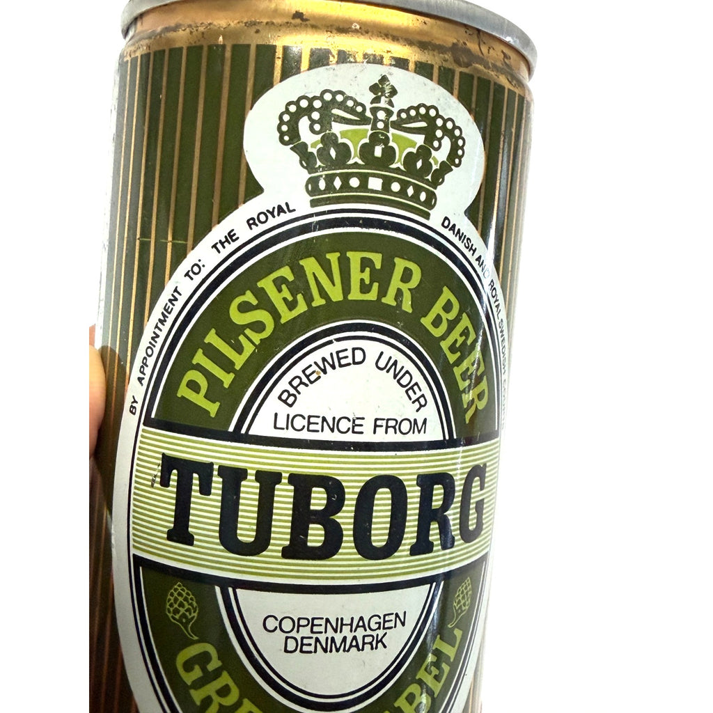 Vintage TUBORG Pilsener Beer Green Label Vintage Steel Beer Can Pull Tab , 12 OZ