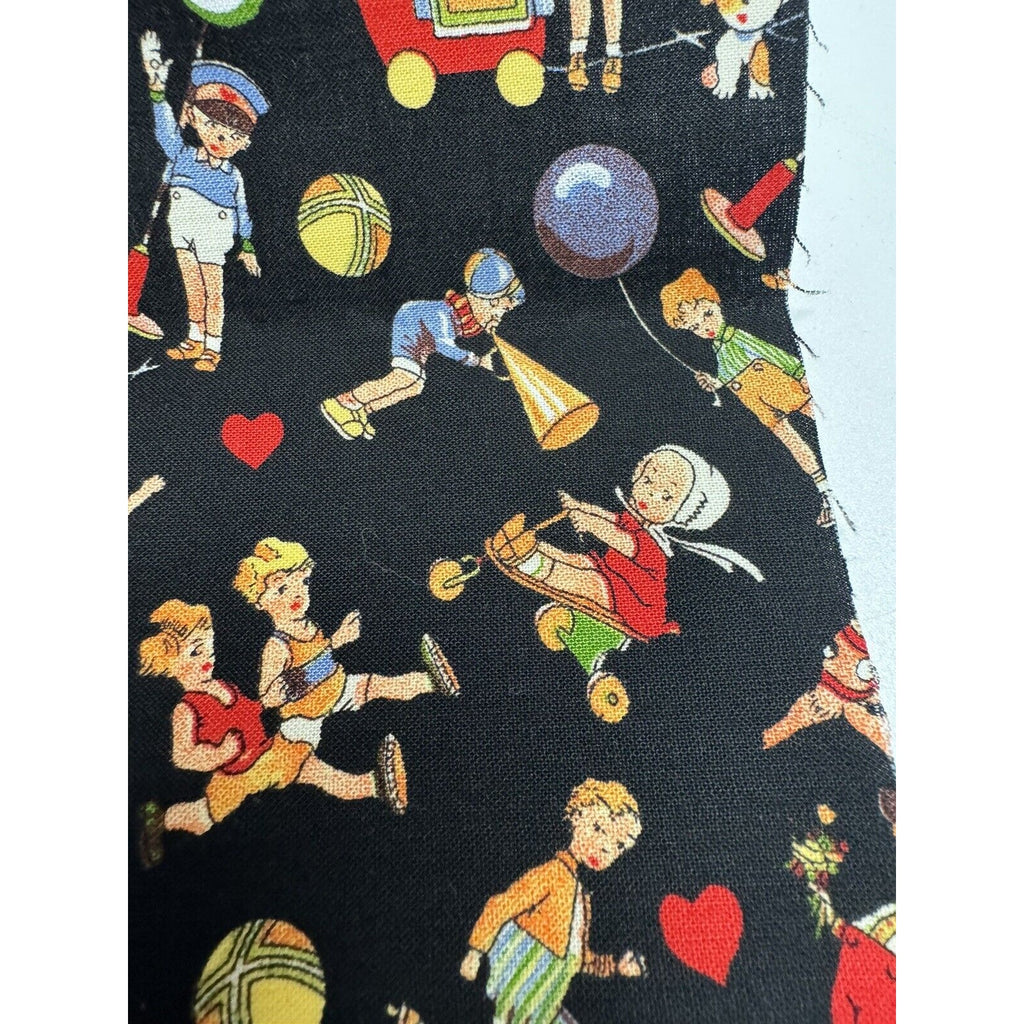 VINTAGE NEW Michael Miller C-221 Quilting Fabric 45"X18" Kids Donkies Baloons